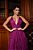 VESTIDO LONGO MICROTULLE LUREX CAMADAS VERTICAIS ALÇA FINA FUCSIA - Imagem 2