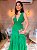 VESTIDO LONGO CREPE 3 MARIAS 3 D RECORTE VERDE - Imagem 2