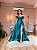 VESTIDO LONGO ZIBELINE OMBRO A OMBRO COM BUSTO DRAPEADO DETALHE BABADO SAIA FENDA LATERAL TIFFANY - Imagem 1