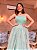VESTIDO LONGO MICROTULE COM GLITTER TOMARA QUE CAIA SAIA COM BABADOS ASSIMÉTRICOS VERDE MENTA - Imagem 2