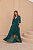VESTIDO LONGO CREPE DE SEDA MANGA LONGA BABADO VERDE MUSGO - Imagem 2