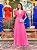 VESTIDO LONGO CREPE SAIA E MANGUINHA PLISSADA DECOTE EM V CORAL - Imagem 1