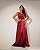 VESTIDO LONGO ZIBELINE TOMARA QUE CAIA ESTILO CORSET DRAPEADO BUSTO FENDA LATERAL MARSALA - Imagem 1