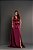 VESTIDO LONGO ZIBELINE ALÇA LARGA DETALHE LAÇO DECOTE V FENDA LATERAL MARSALA - Imagem 1