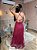 VESTIDO LONGO MICROTULE COM GLITTER DETALHE EM TRANÇA ALÇA FINA COM AMARRAÇÃO FUCSIA - Imagem 3