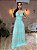 VESTIDO LONGO MICROTULE COM GLITTER DECOTE V C/TULE SAIA EM CAMADAS VERDE MENTA CA - Imagem 1