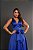 VESTIDO LONGO ZIBELINE ALÇA LARGA DETALHE LAÇO DECOTE V FENDA LATERAL AZUL ROYAL - Imagem 2