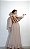 VESTIDO LONGO CREPE DE SEDA DECOTE V MANGA LONGA SAIA COM BABADO NUDE MB - Imagem 4