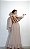 VESTIDO LONGO CREPE DE SEDA DECOTE V MANGA LONGA SAIA COM BABADO NUDE MB - Imagem 3