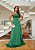 VESTIDO LONGO ZIBELINE TOMARA QUE CAIA DRAPEADO COM FENDA VERDE BANDEIRA - Imagem 1