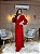 VESTIDO LONGO CREPE COM ELASTANO MANGA LONGA VAZADO CINTURA E COSTAS VERMELHO - Imagem 1