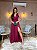 VESTIDO LONGO LUREX ALÇA LARGA PALA CINTURA FENDA LATERAL FUCSIA - Imagem 1