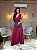 VESTIDO LONGO LUREX ALÇA LARGA PALA CINTURA FENDA LATERAL FUCSIA - Imagem 3
