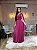 VESTIDO LONGO MICROTULE MANGA CAPA DECOTE TRANSPASSADO FUCSIA - Imagem 5