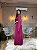 VESTIDO LONGO MICROTULE MANGA CAPA DECOTE TRANSPASSADO FUCSIA - Imagem 2