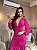 VESTIDO LONGO MICROTULE MANGA LONGA DRAPEADO SAIA ESTILO SEREIA PINK - Imagem 2