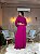 VESTIDO LONGO CREPE COM ELASTANO MANGA LONGA VAZADO CINTURA E COSTAS PINK - Imagem 3
