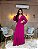 VESTIDO LONGO CREPE COM ELASTANO MANGA LONGA VAZADO CINTURA E COSTAS PINK - Imagem 1