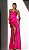 VESTIDO LONGO CETIM ESTILO CORPET DETALHE LAÇO FENDA LATERAL PINK - Imagem 1