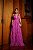VESTIDO LONGO MICROTULLE LUREX CAMADAS VERTICAIS ALÇA FINA ROSA PINK - Imagem 1