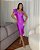 VESTIDO MIDI ESTILO CORPETE PRADA ALÇA FINA E COM BABADO FENDA FUCSIA - Imagem 1
