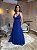 VESTIDO LONGO MICROTULE DE ALCINHA AZUL ROYAL - Imagem 1