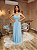 VESTIDO LONGO MICROTULE DE ALCINHA AZUL SERENITY - Imagem 1