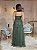 VESTIDO LONGO MICROTULE ESTILO CORPET DETALHE TRANCINHA CINTURA VERDE MUSGO - Imagem 3