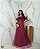 VESTIDO LONGO MICROTULE OMBRO A OMBRO C/DETALHE DE BABADO NO BUSTO ROSA QUEIMADO - Imagem 1