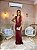 VESTIDO LONGO JERSEY COM ELASTANO RECORTE NAS LATERAIS MARSALA - Imagem 1