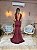 VESTIDO LONGO JERSEY COM ELASTANO RECORTE NAS LATERAIS MARSALA - Imagem 3