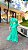 VESTIDO LONGO CHIFFON M/L BUSTO V ABERTURA LATERAIS COSTAS VAZADA PLISSADA C/ BABADO VERDE BANDEIRA - Imagem 2
