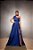 VESTIDO LONGO ZIBELINE UM OMBRO SÓ C/LAÇO REMOVÍVEL CINTO FENDA LATERAL AZUL ROYAL - Imagem 1