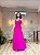 VESTIDO LONGO CREPE SAIA PLISSADA COM OMBREIRA REMOVÍVEL FUCSIA - Imagem 2