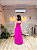 VESTIDO LONGO CREPE SAIA PLISSADA COM OMBREIRA REMOVÍVEL FUCSIA - Imagem 3