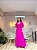 VESTIDO LONGO CREPE SAIA PLISSADA COM OMBREIRA REMOVÍVEL FUCSIA - Imagem 1