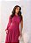 VESTIDO LONGO MICOTULE UM OMBRO SÓ MANGA LONGA VAZADO LATERAL FUCSIA - Imagem 2