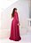 VESTIDO LONGO MICOTULE UM OMBRO SÓ MANGA LONGA VAZADO LATERAL FUCSIA - Imagem 3