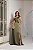 VESTIDO LONGO ZIBELINE UM OMBRO SÓ LAÇO PALA CINTURA FENDA LATERAL VERDE OLIVA - Imagem 1