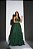 VESTIDO LONGO MICROTULE C/ GLITTER TOMARA QUE CAIA COM AMARRAÇÃO SAIA COM BABADOS  VERDE PETROLEO - Imagem 1