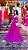 VESTIDO LONGO CHIFFON ALÇA DUPLA RECORTE NAS LATERAIS SAIA EM CAMADAS FUCSIA - Imagem 1