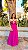 VESTIDO LONGO CHIFFON VAZADO NAS LATERIAS COM AMARRAÇÃO FUCSIA - Imagem 1