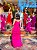 VESTIDO LONGO CHIFFON ALÇA FINA COM REGULAGEM SAIA EM CAMADAS PINK - Imagem 2