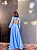 VESTIDO LONGO CHIFFON DECOTE GOTA MANGA LONGA VAZADO CINTURA AZUL SERENITY - Imagem 3