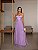VESTIDO LONGO MICROTULE C/GLITTER ESTILO CORPET DETALHE TRANCINHA CINTURA LILÁS - Imagem 1
