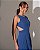 VESTIDO LONGO CREPE VAZADO NAS LATERAIS SAIA PLISSADA AZUL ROYAL - Imagem 2