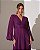 VESTIDO LONGO LUREX  MANGA CAPA TODO PLISSADO FUCSIA - Imagem 2