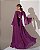 VESTIDO LONGO LUREX  MANGA CAPA TODO PLISSADO FUCSIA - Imagem 3