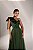 VESTIDO LONGO MICROTULE C/ACETINADO ESTILO CORPET VERDE ESMERALDA - Imagem 1