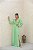 VESTIDO LONGO CHIFFON COM DETALHES EM RENDA MANGA LONGA VERDE - Imagem 1